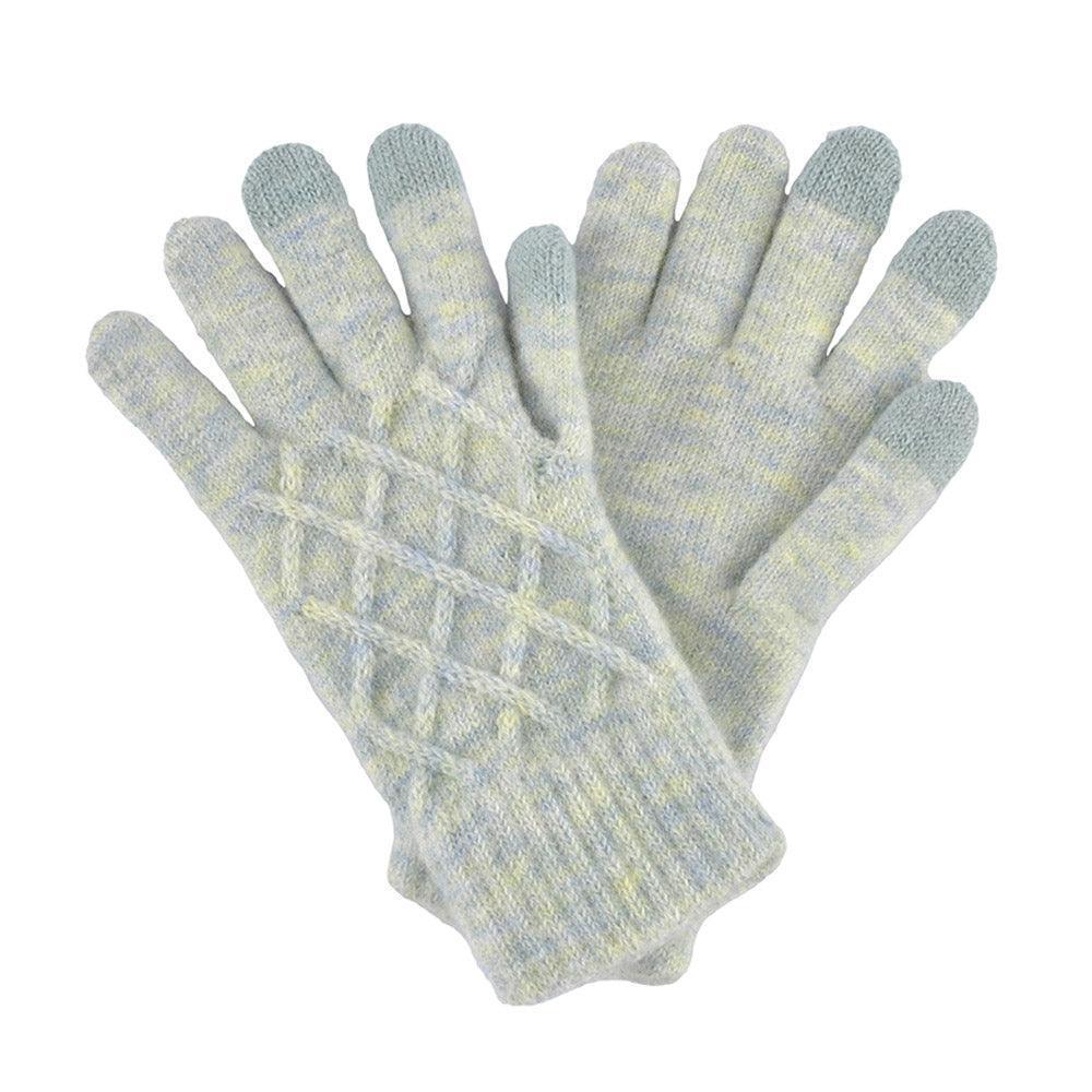 Mint Soft Knit Touch Smart Gloves - Jewelry Store by Erik Rayo