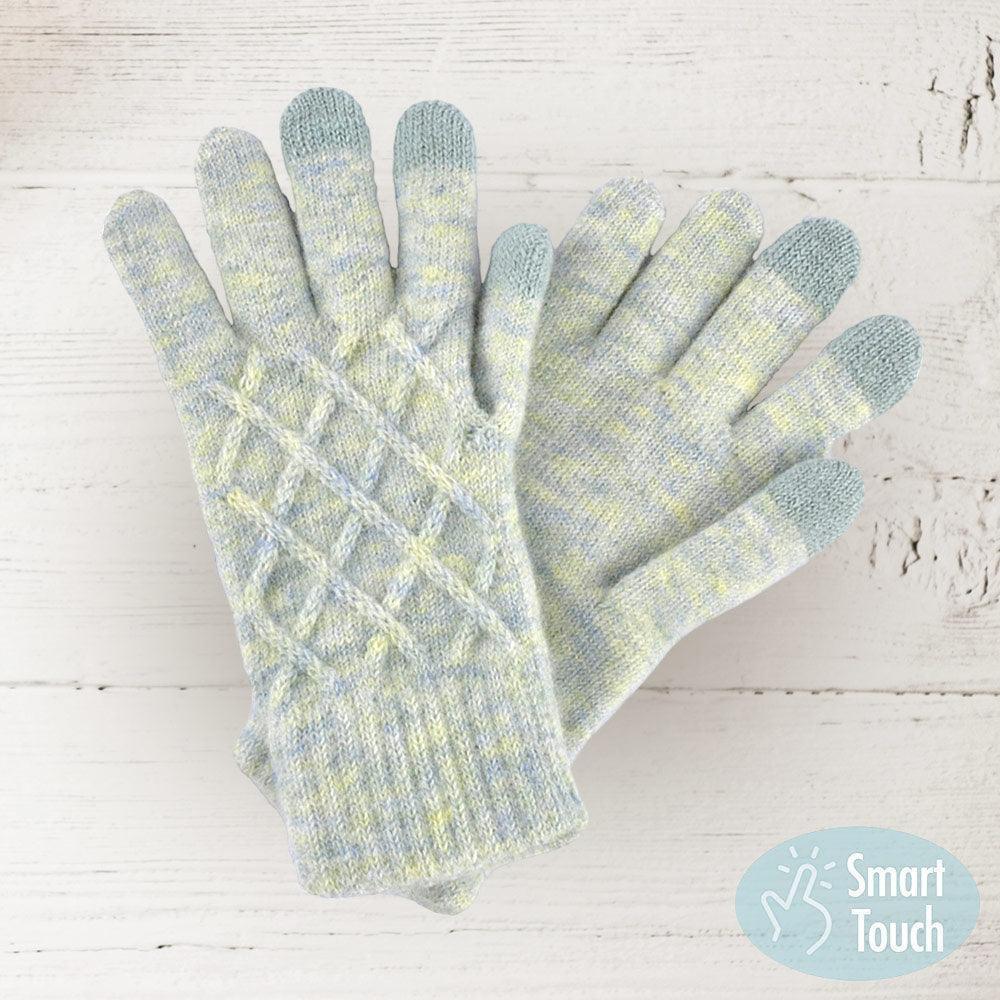 Mint Soft Knit Touch Smart Gloves - Jewelry Store by Erik Rayo