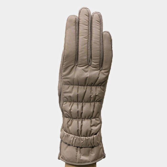Beige Scrunge Accent Light Shell Gloves - Jewelry Store by Erik Rayo