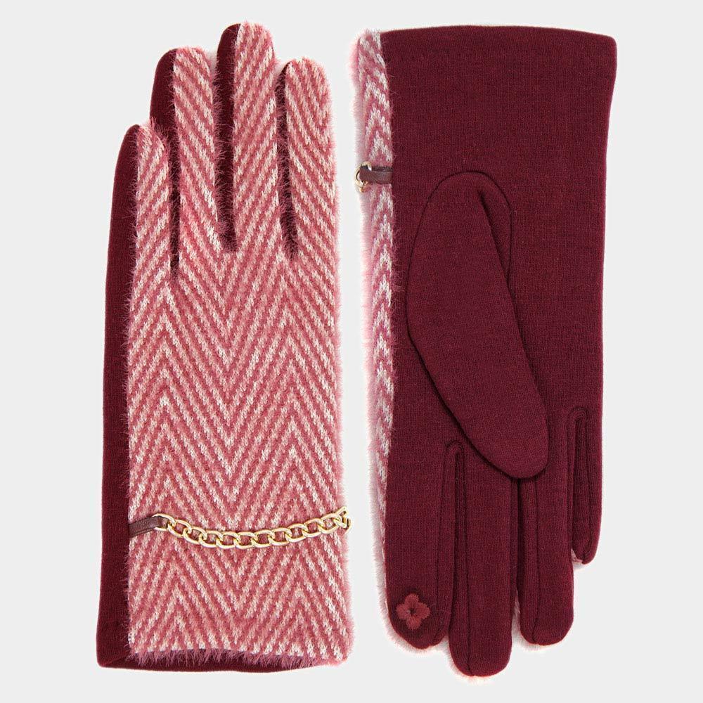 Gold Herigbone Pattern Gold Chain Smart Gloves - Jewelry Store by Erik Rayo