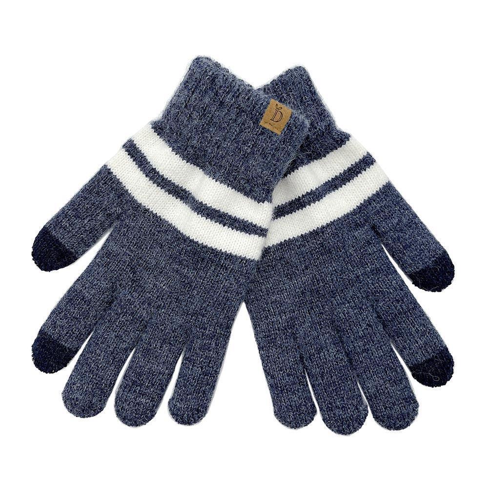 Blue Striped Knit Smart Gloves - Jewelry Store by Erik Rayo