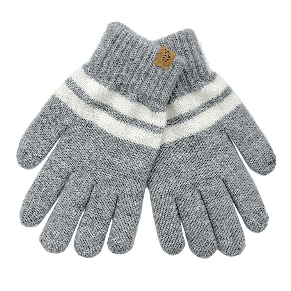 Gray Striped Knit Smart Gloves - Jewelry Store by Erik Rayo