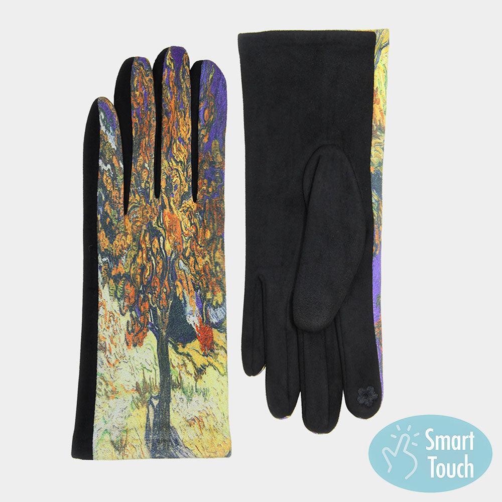 Mulberry Tree Print Smart Touch Gloves - Jewelry Store by Erik Rayo