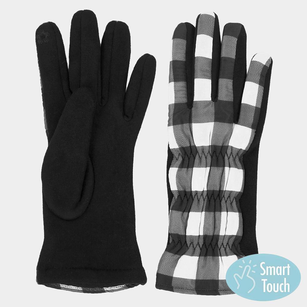 Black Buffalo Plaid Smart Touch Gloves - Jewelry Store by Erik Rayo