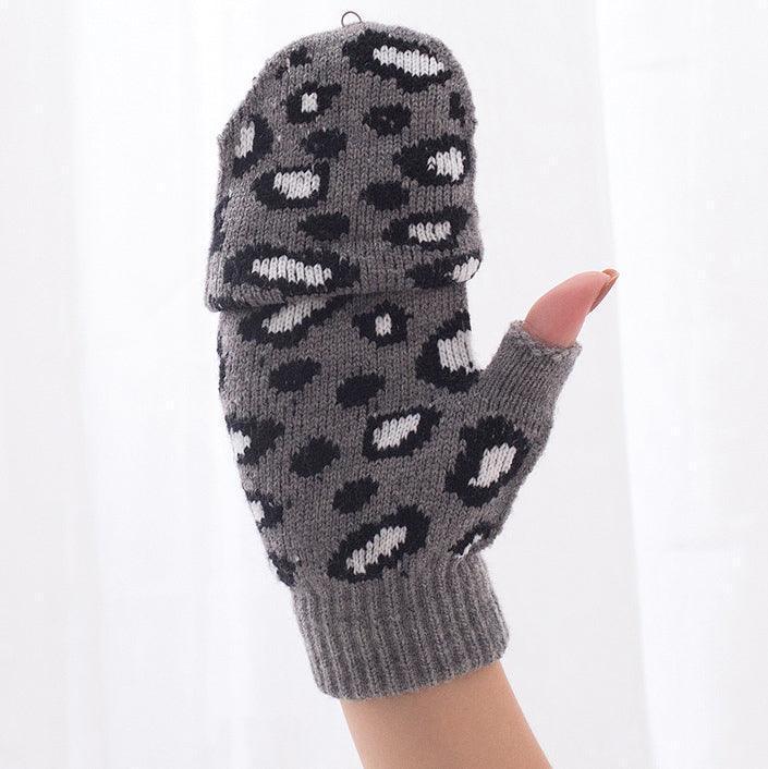 Beige Leopard Fingerless Gloves - Jewelry Store by Erik Rayo