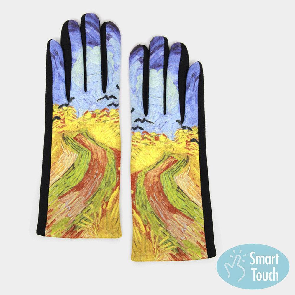Wheatfield with Crows Vincent Van Gogh Smart Gloves - Jewelry Store by Erik Rayo