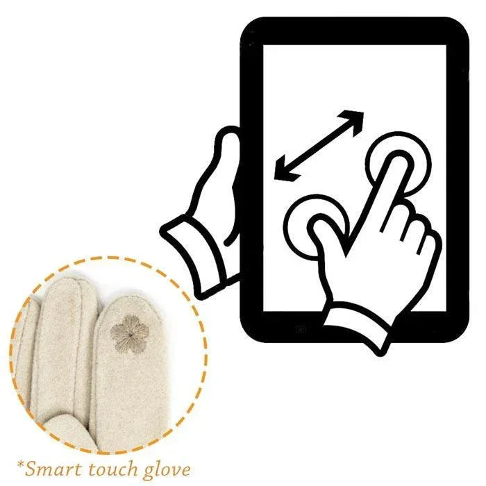 Green Classic Tweed Faux Fur Cuff Trim Smart Gloves - Jewelry Store by Erik Rayo