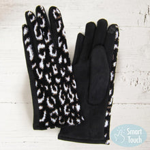 Load image into Gallery viewer, Black Lurex Leopard Pattern Touch Gloves
