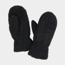 Load image into Gallery viewer, Black Lining Teddy Bear Mitten Gloves
