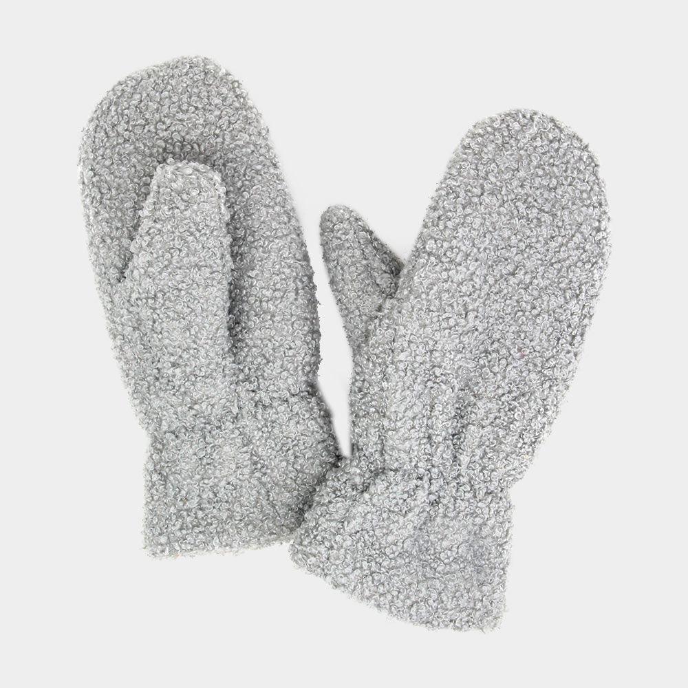 Gray Lining Teddy Bear Mitten Gloves - Jewelry Store by Erik Rayo
