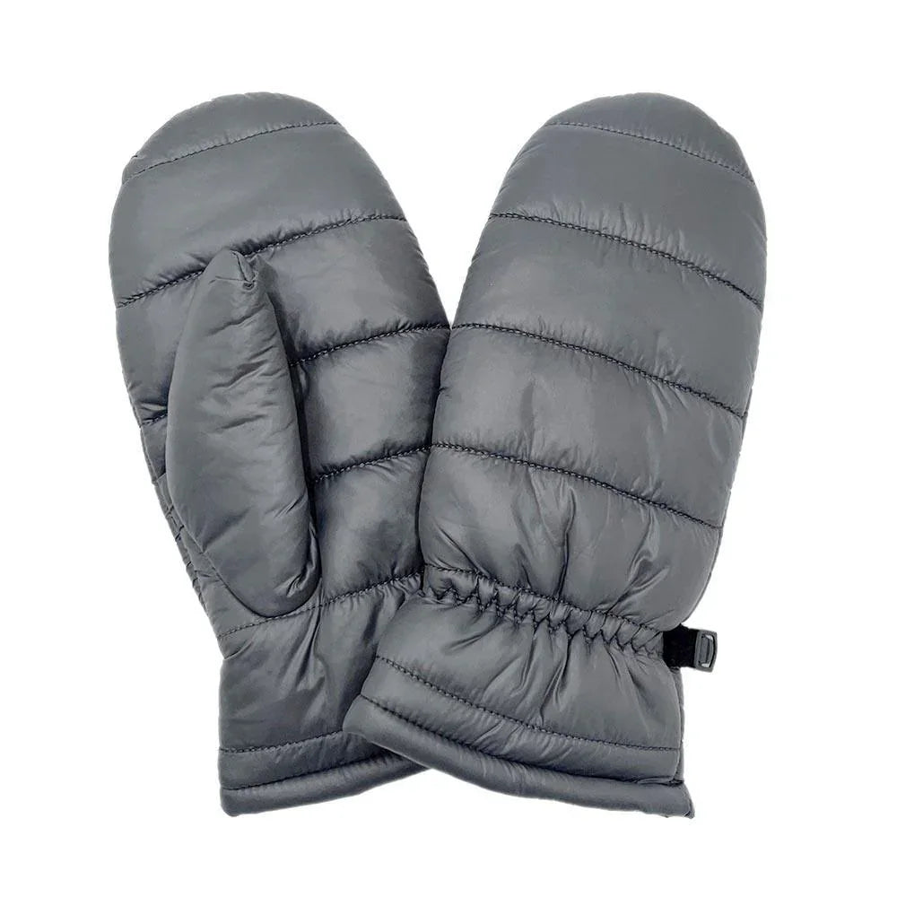 Gray Padded Puffer Mitten Gloves - Jewelry Store by Erik Rayo
