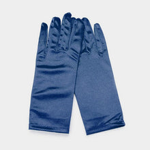 Load image into Gallery viewer, Navy Dressy Satin Wedding Gloves
