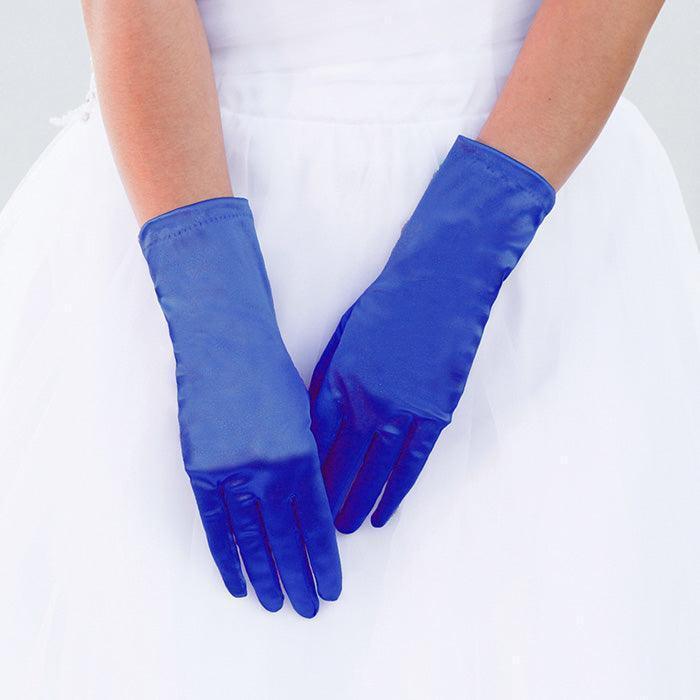 Royal Blue Dressy Satin Wedding Gloves - Jewelry Store by Erik Rayo