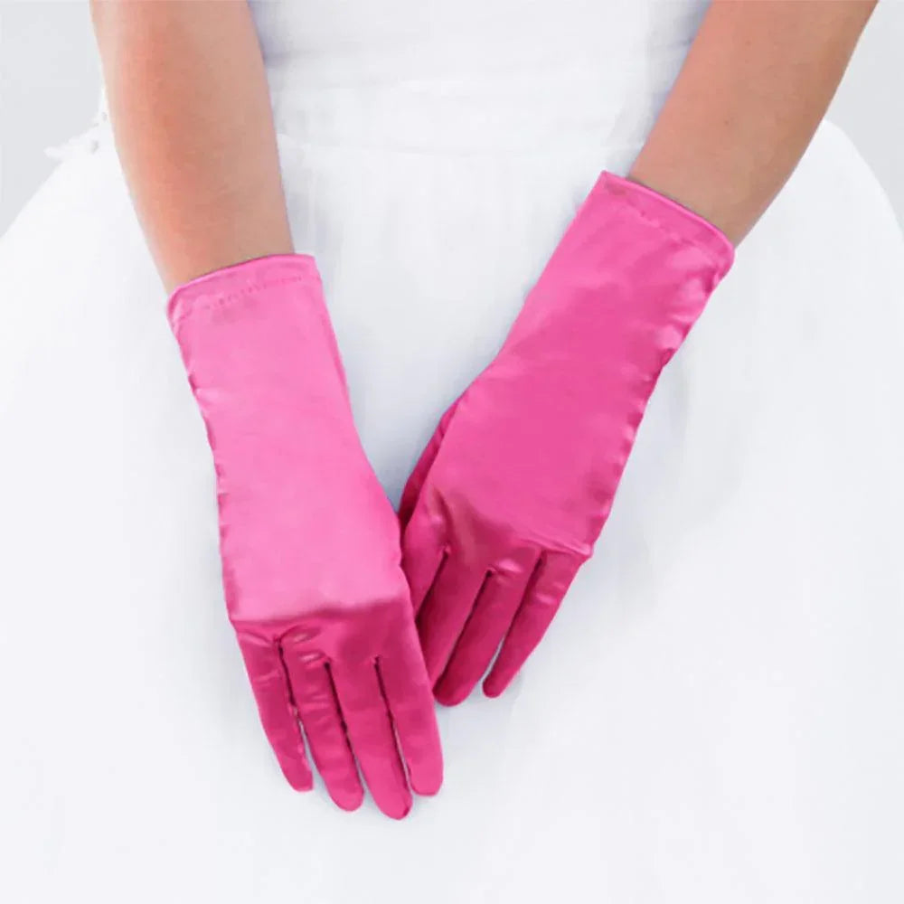 Fuchsia Dressy Satin Wedding Gloves - Jewelry Store by Erik Rayo