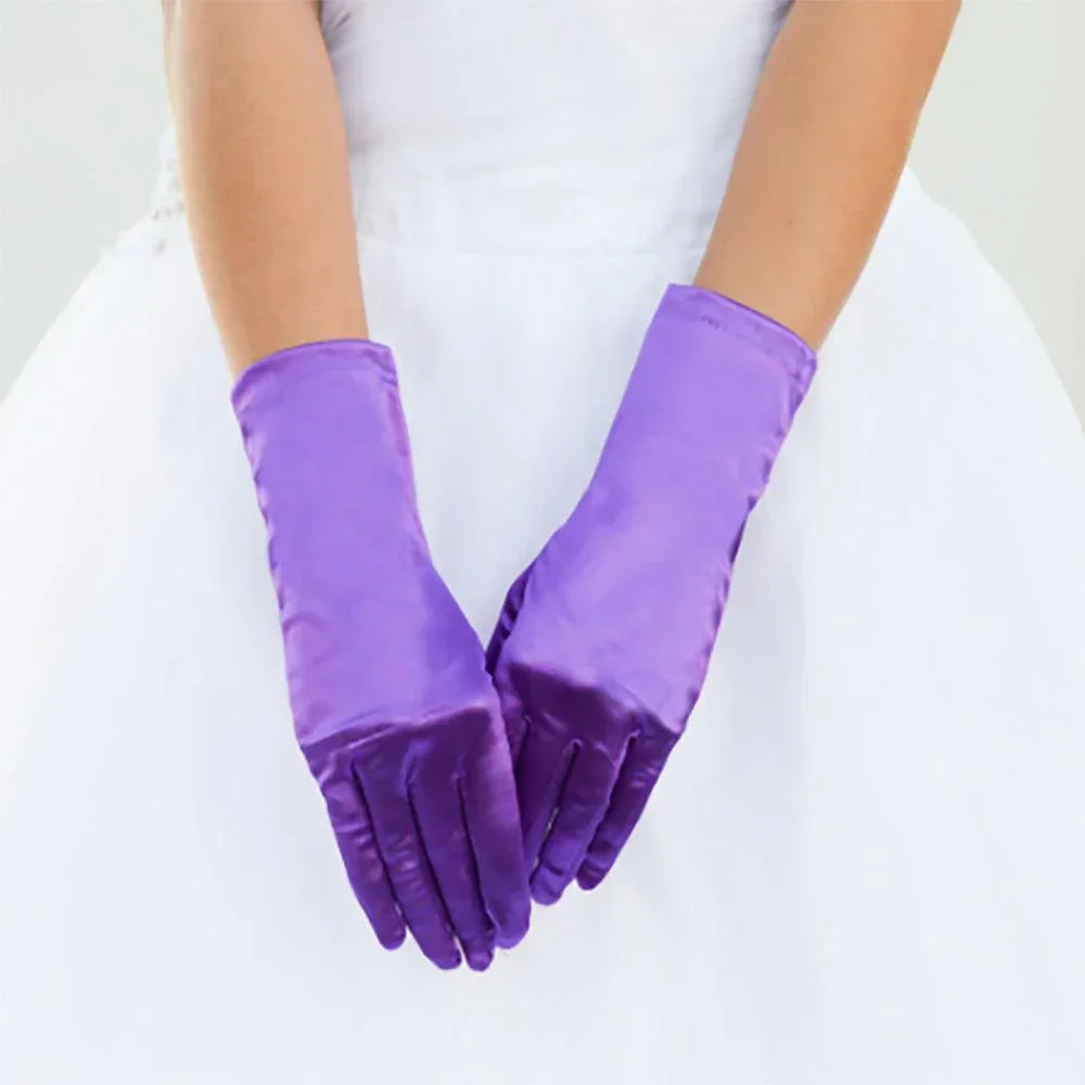 Purple Dressy Satin Wedding Gloves - Jewelry Store by Erik Rayo