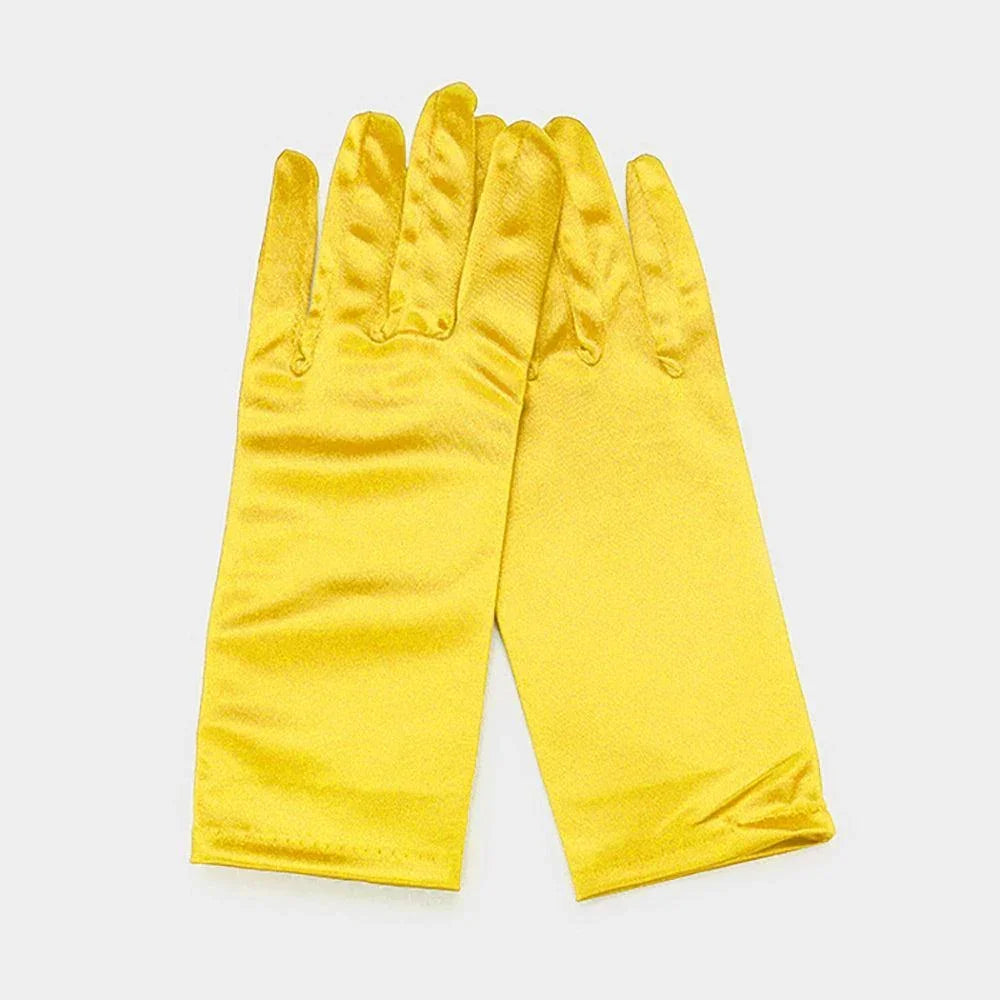 Yellow Dressy Satin Wedding Gloves - Jewelry Store by Erik Rayo