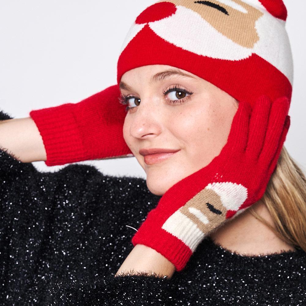 Red Santa Smart Touch Gloves - Jewelry Store by Erik Rayo