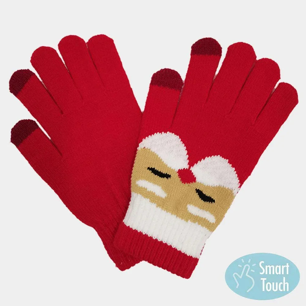 Red Santa Smart Touch Gloves - Jewelry Store by Erik Rayo