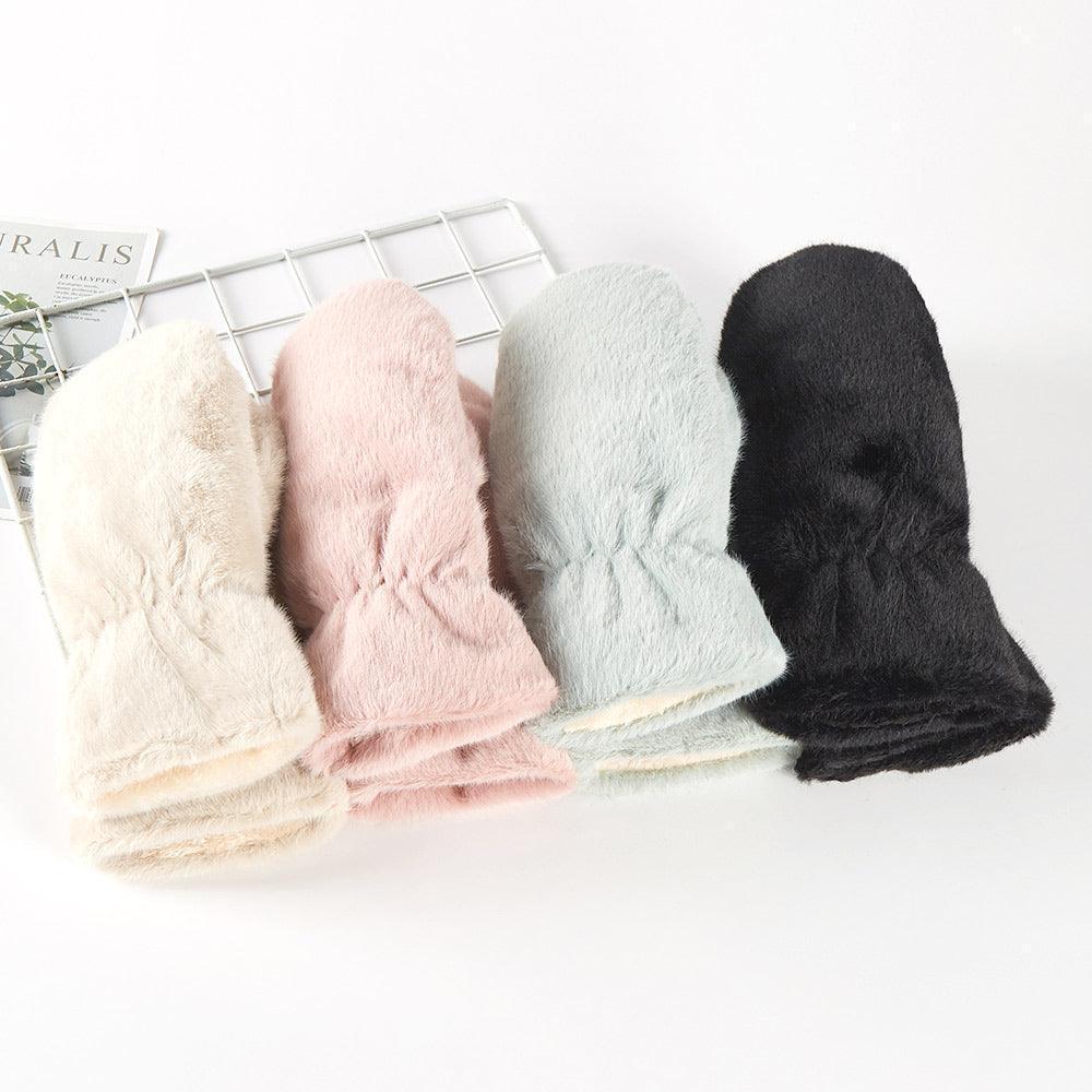 Mint Faux Fur Mitten Gloves - Jewelry Store by Erik Rayo