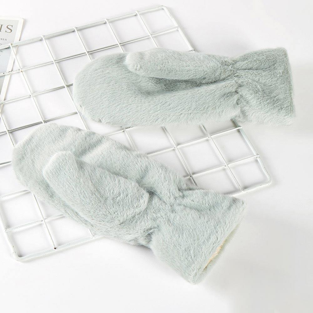 Mint Faux Fur Mitten Gloves - Jewelry Store by Erik Rayo