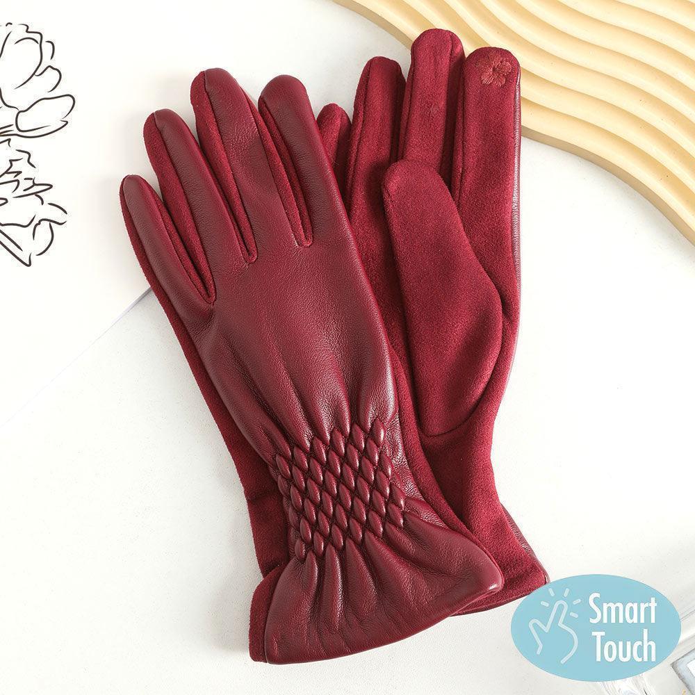 Pleat Detailed Touch Smart Gloves - Jewelry Store by Erik Rayo