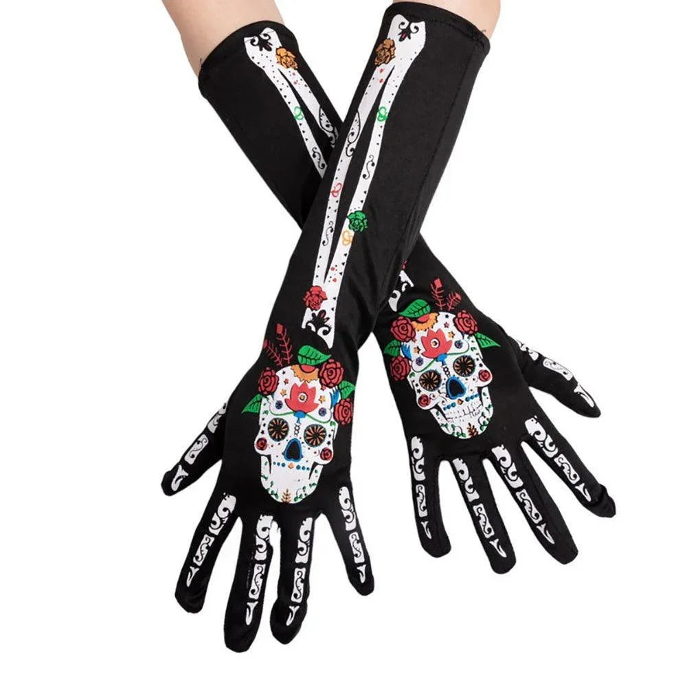 Black Day of The Dead Skull Skeleton Gloves - Jewelry Store by Erik Rayo