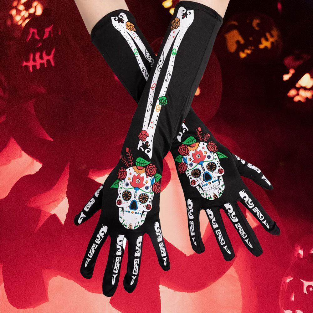 Black Day of The Dead Skull Skeleton Gloves - Jewelry Store by Erik Rayo
