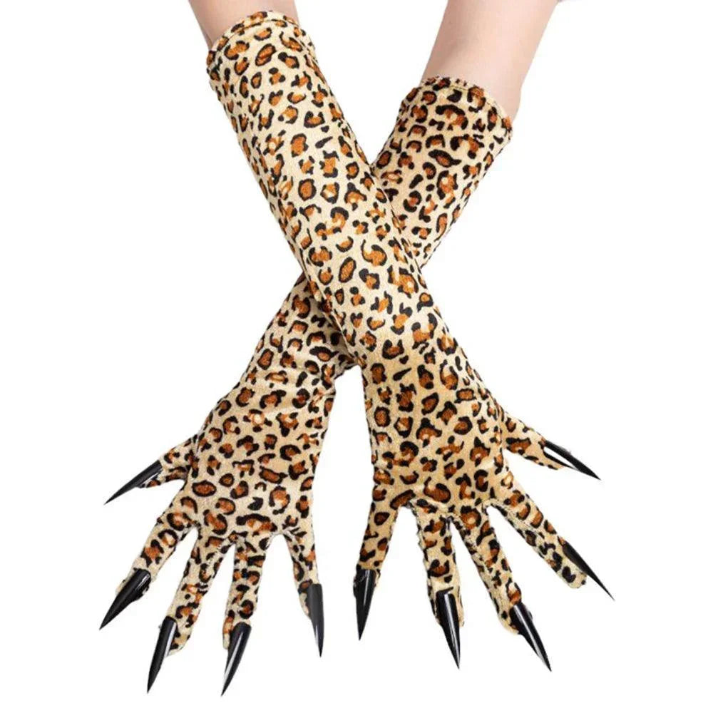 Leopard Patterned Long Nails Claws Gloves - Jewelry Store by Erik Rayo