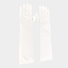 Load image into Gallery viewer, Ivory Dressy Satin Long Wedding Gloves
