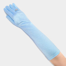 Load image into Gallery viewer, Blue Dressy satin gloves
