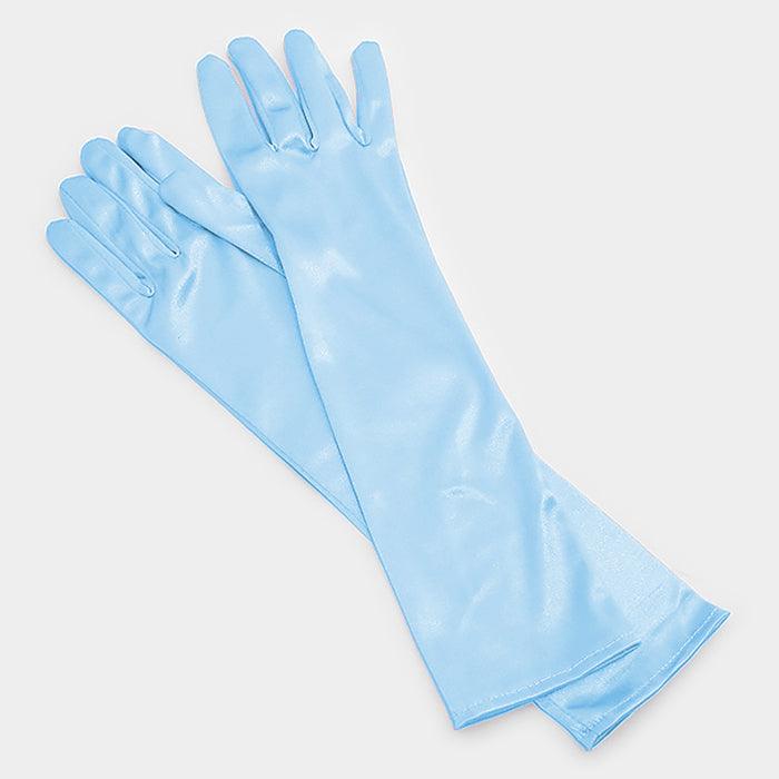 Blue Dressy satin gloves