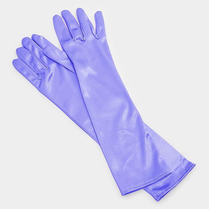 Purple Dressy satin gloves