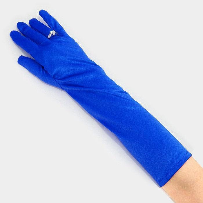 Royal Blue Dressy satin gloves - Jewelry Store by Erik Rayo