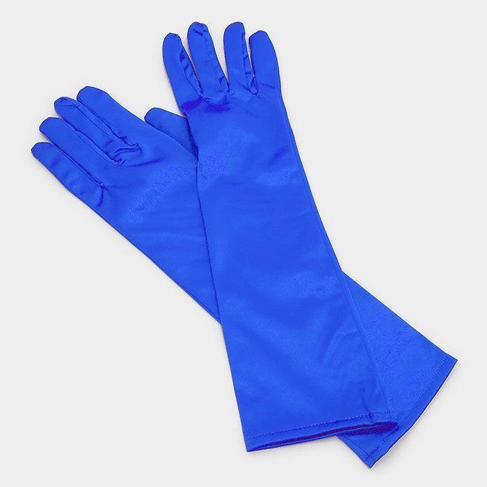 Royal Blue Dressy satin gloves - Jewelry Store by Erik Rayo