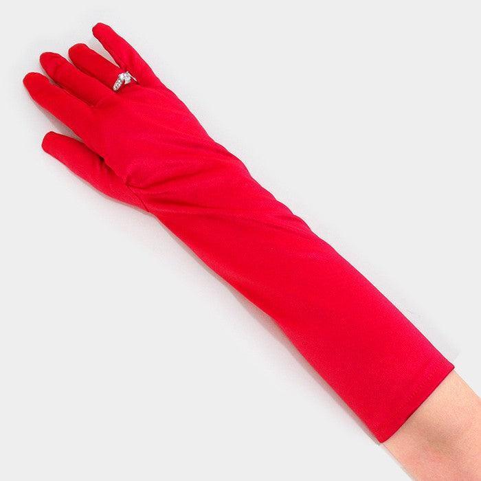 Red Dressy satin gloves - Jewelry Store by Erik Rayo