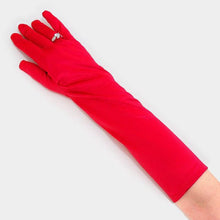 Load image into Gallery viewer, Red Dressy satin gloves
