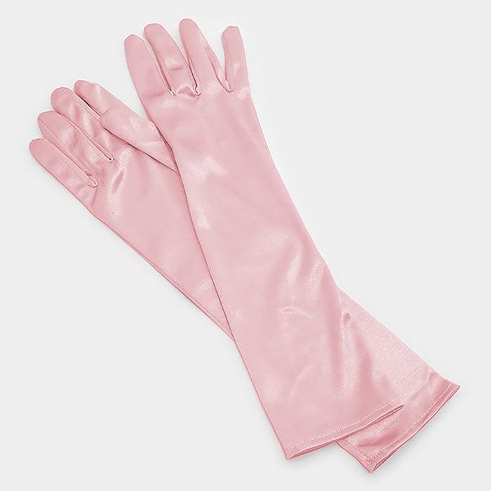 Pink Dressy satin gloves