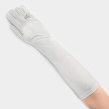 Load image into Gallery viewer, Silver Dressy satin gloves
