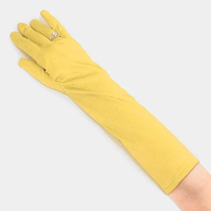 Yellow Dressy satin gloves - Jewelry Store by Erik Rayo