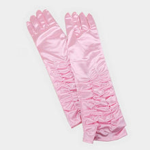 Load image into Gallery viewer, Pink Dressy satin ruffle gloves
