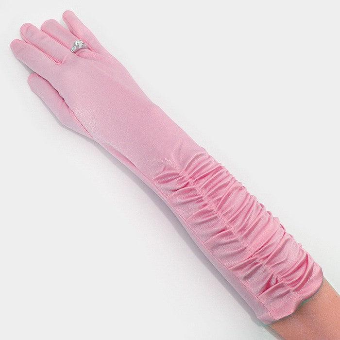 Pink Dressy satin ruffle gloves - Jewelry Store by Erik Rayo