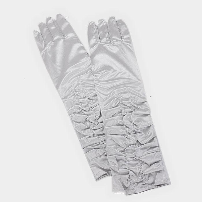 Silver Dressy satin ruffle gloves - Jewelry Store by Erik Rayo