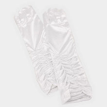 Load image into Gallery viewer, White Dressy satin ruffle gloves
