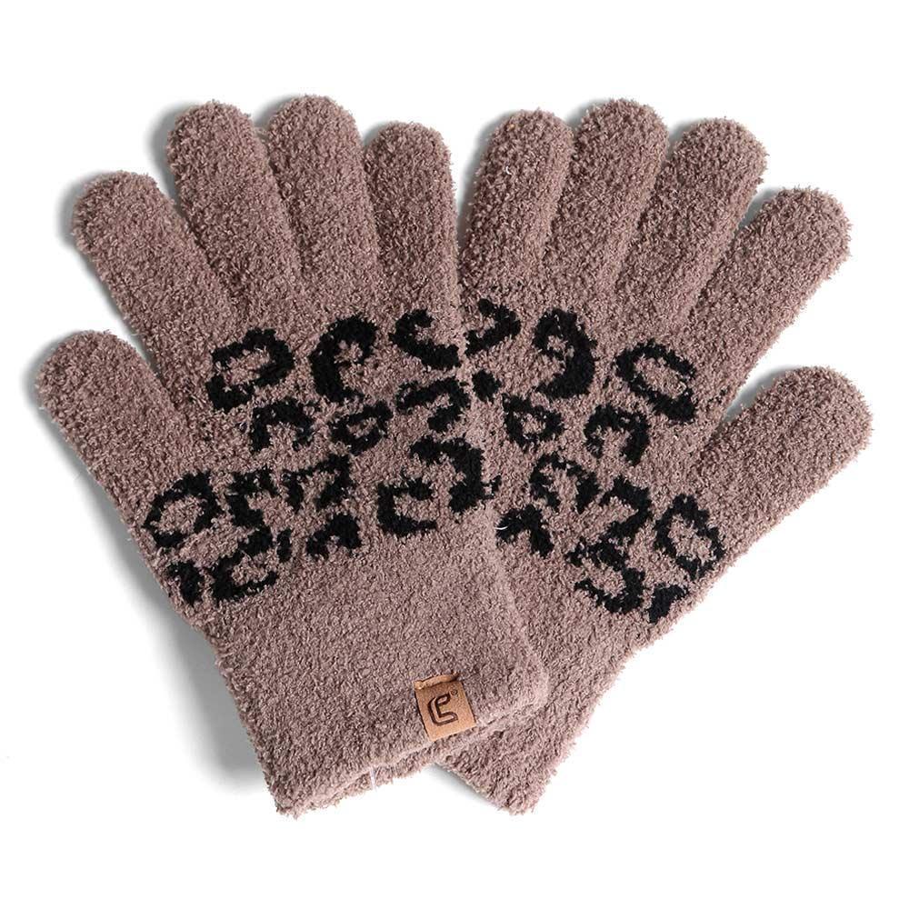Brown Leopard Cozy Gloves - Jewelry Store by Erik Rayo