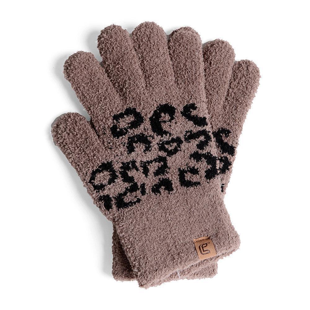 Brown Leopard Cozy Gloves - Jewelry Store by Erik Rayo