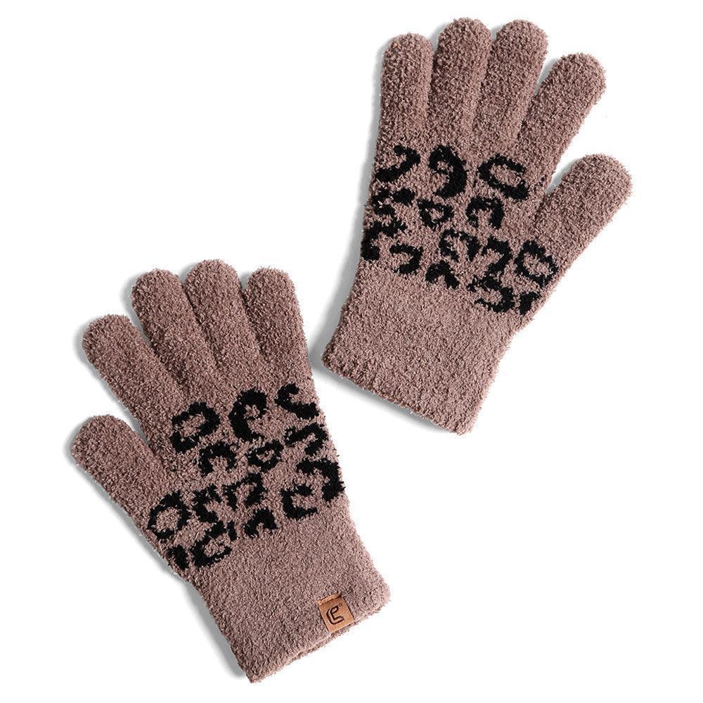 Brown Leopard Cozy Gloves - Jewelry Store by Erik Rayo
