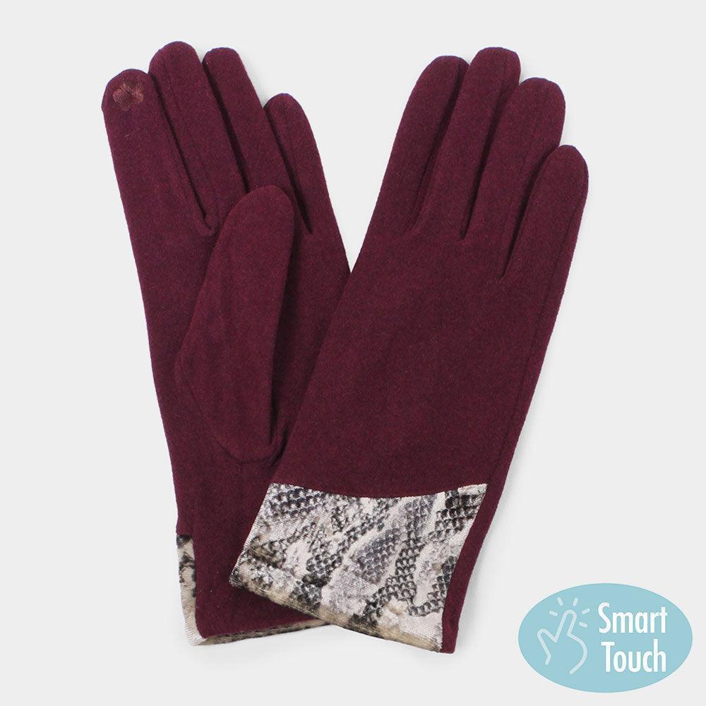 Burgundy Python Cuff Smart Gloves - Jewelry Store by Erik Rayo