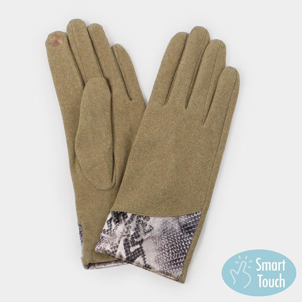 Taupe Python Cuff Smart Gloves - Jewelry Store by Erik Rayo