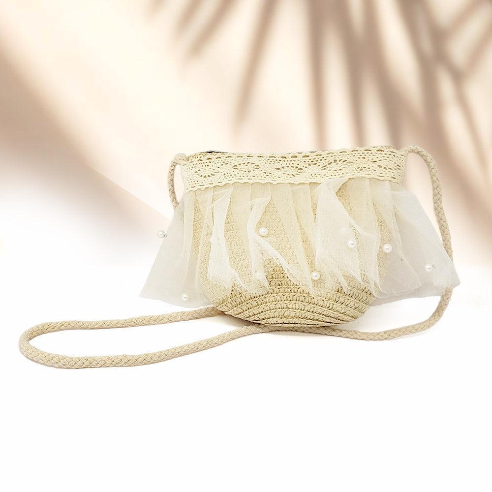 Straw Kids Sun Hat 2 Pack Pearl Embellished Crossbody Bag Set Sunny - Jewelry Store by Erik Rayo