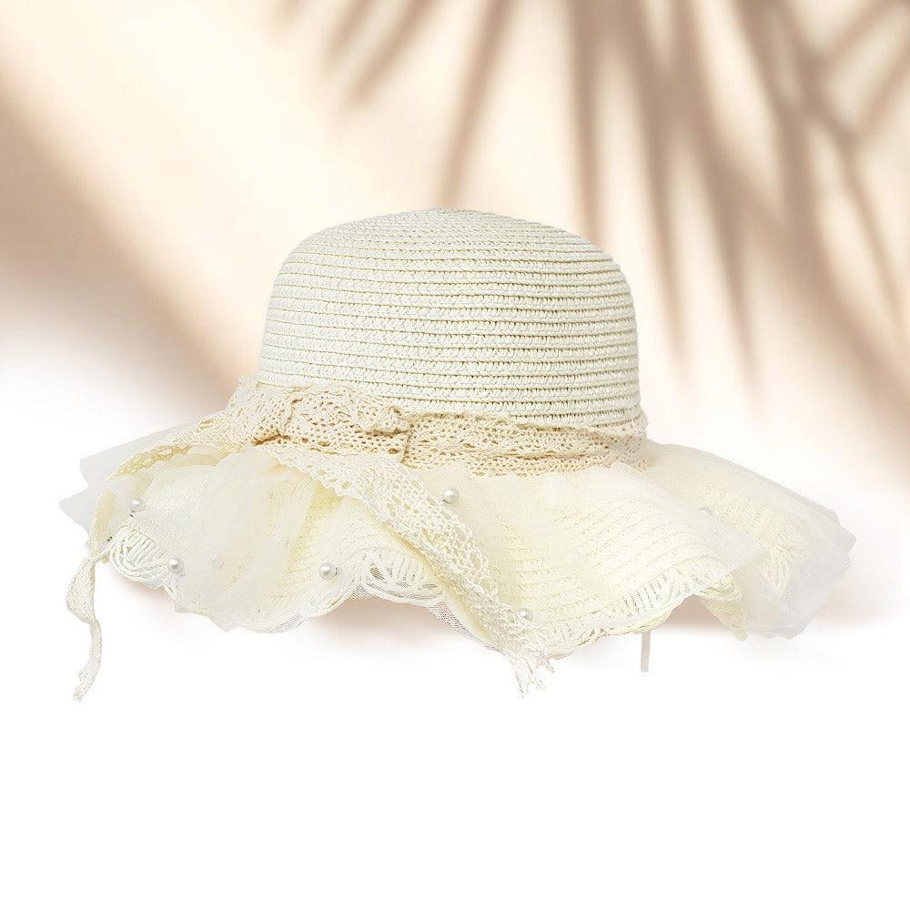 Straw Kids Sun Hat 2 Pack Pearl Embellished Crossbody Bag Set - Jewelry Store by Erik Rayo